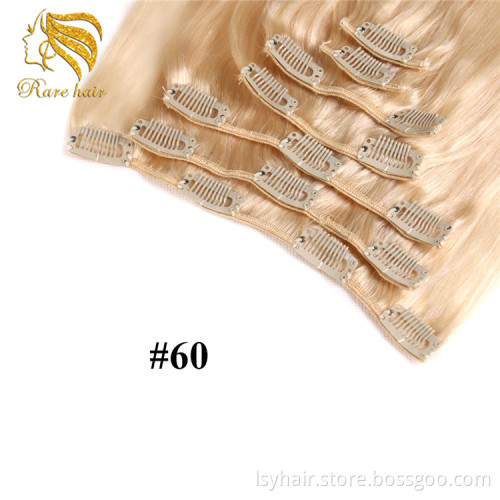 Wholesale Blonde Seamless Clip In Remy human Hair Extensions For White Women